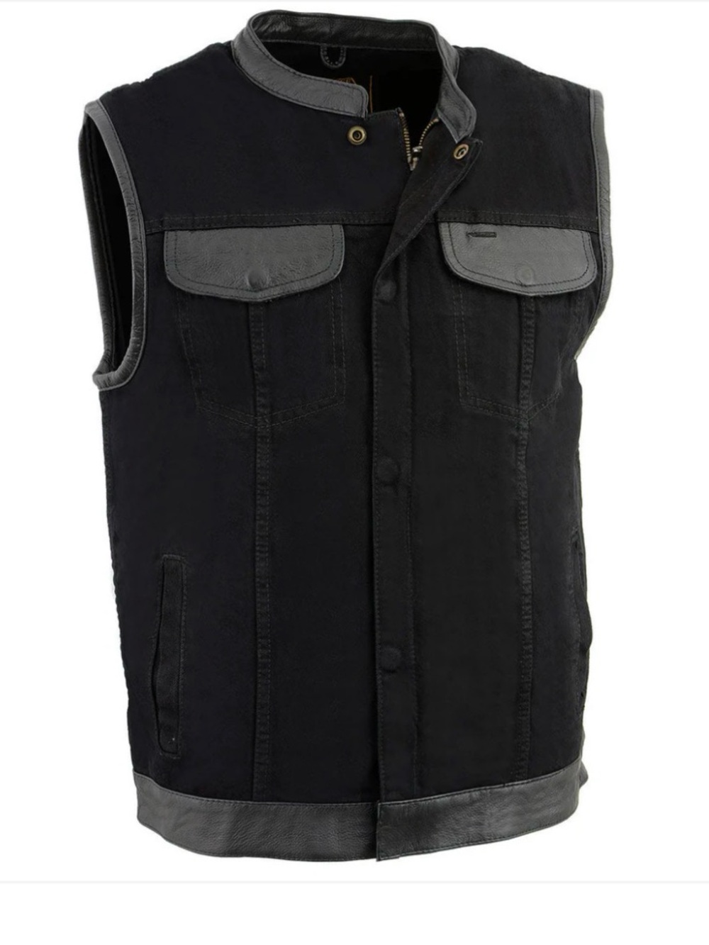 Milwaukee Leather Black Denim Club Style Biker Vest